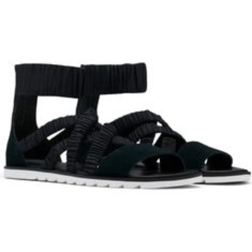 NWT Sorel Ella II Ankle Strap Sandal - Black Sea Salt - Picture 7 of 13